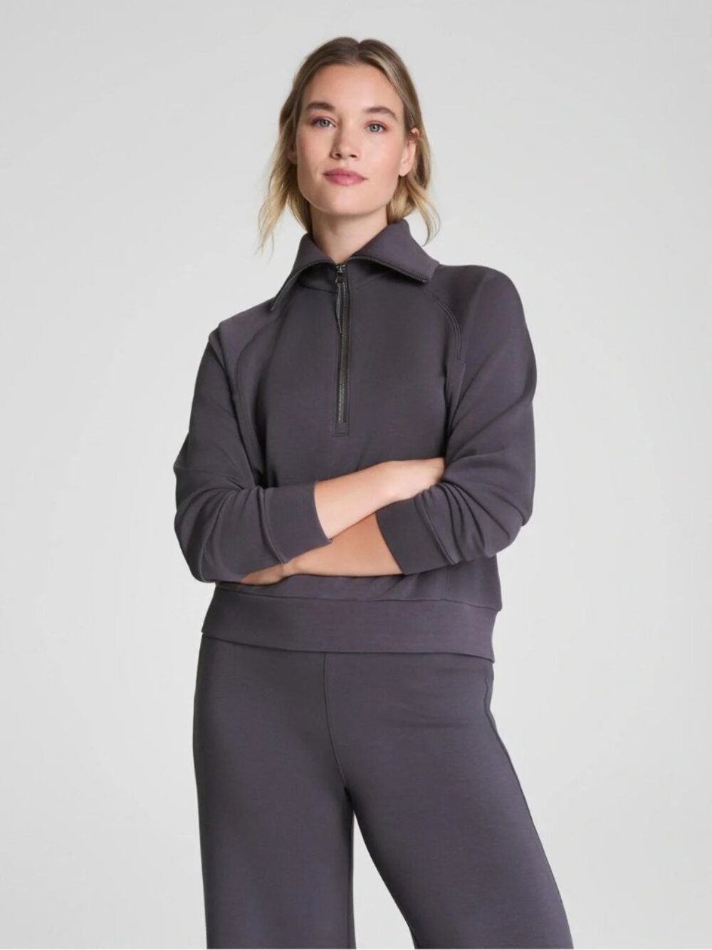 SPANX Air Essentials® Half Zip | Gray - Large